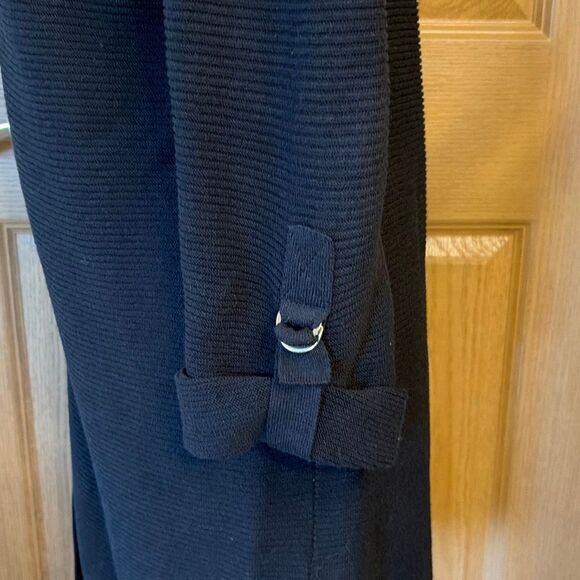 Chico’s Black Ribbed Open Front Cardigan Sweater Size Medium - Picture 3 of 6